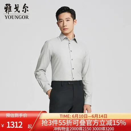 【商场同款】雅戈尔男士长袖衬衫春秋新款官方商务休闲免烫衬衫男图片