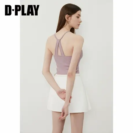 DPLAY【惠品】2025年夏季新款紫色吊带女性感独特含胸垫背心上衣图片