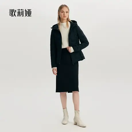 歌莉娅短款羽绒服女装冬季新款轻薄保暖鹅绒服连帽外套1ADC8B600商品大图