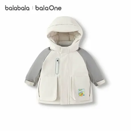 巴拉巴拉balaOne童装儿童羽绒服女童男童2025年连帽冬季蓄热外套商品大图