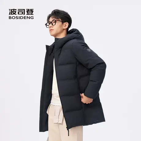 波司登奥莱25新款冬羽绒服男经典休闲短款连帽时尚宽松保暖爸爸款商品大图