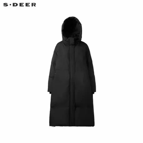 sdeer圣迪奥冬季女装时尚高领连帽茧型宽松羽绒服S24482404图片