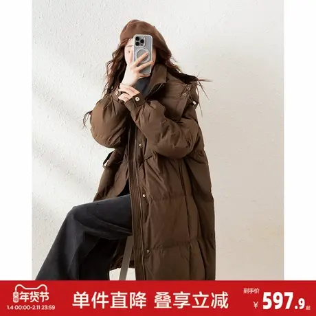 唐狮新款冬装女黑色长款羽绒服冬季韩版chic90绒保暖外套cq图片