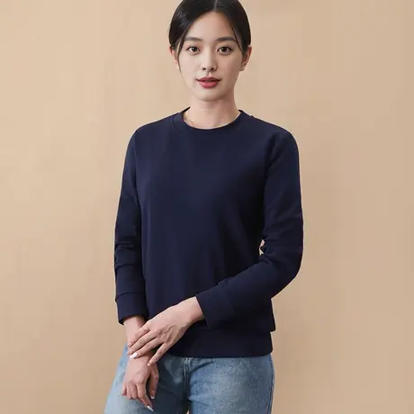 套头圆领长袖卫衣妈妈休闲正肩无帽秋冬女商品大图