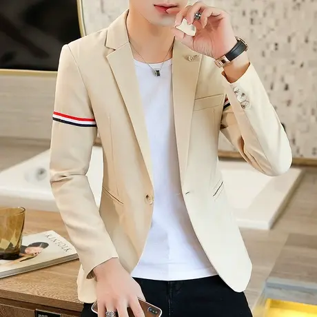 ins潮流小西装秋季男士帅气上衣服修身型男装发型师韩版西服外套商品大图