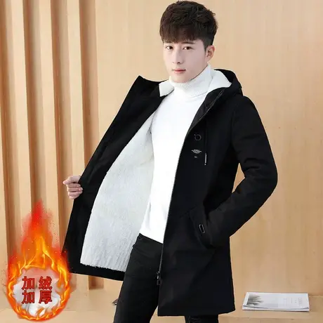 2025秋冬季新款风衣男士中长款夹克加绒加厚学生秋装外套修身潮流商品大图