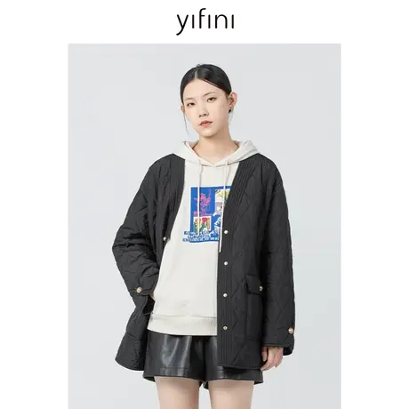 Yifini/易菲宽松一手长小香风棉服外套女秋冬新款保暖棉衣商品大图