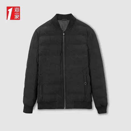海一家简约时尚短款外套冬季立领保暖舒适休闲男士羽绒服图片