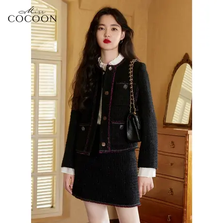 missCOCOON法式复古小香风外套女2023新款春季宽松百搭名媛短外套图片