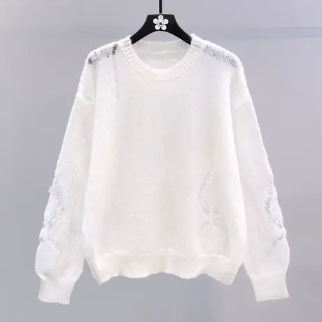 日系高级感薄款针织衫女2023春季新款宽松慵懒风洋气防晒罩衫上衣图片