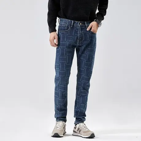 高端美式牛仔裤男2024新款宽松直筒春秋款潮牌潮流高街男士裤子商品大图