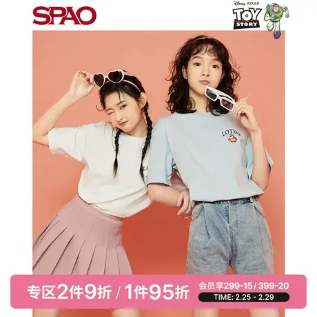SPAO玩具总动员联名夏季新款情侣款圆领短袖T恤SPRLC24D16商品大图