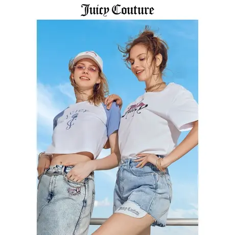 【夏季合集】Juicy Couture橘滋新款百搭短袖T恤女宽松美式上衣夏商品大图