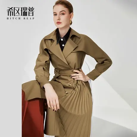 希区瑞普高端风衣女2023年秋季新款时尚气质国际大牌中长款外套潮商品大图