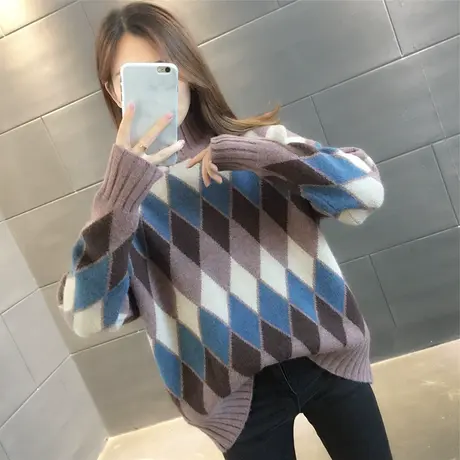 半高领毛衣女冬季加厚2023年新款宽松外穿打底衫爆款针织衫内搭图片