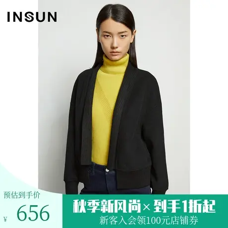 【高支羊毛】恩裳冬季简约气质舒适柔软短款毛呢外套女商品大图