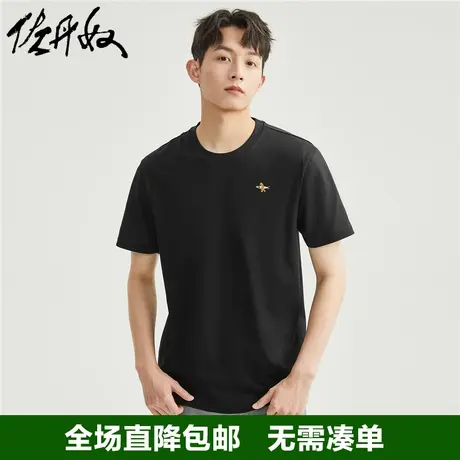 佐丹奴短袖t恤男夏天纯棉针织青少年小刺绣圆领休闲上衣13023311商品大图