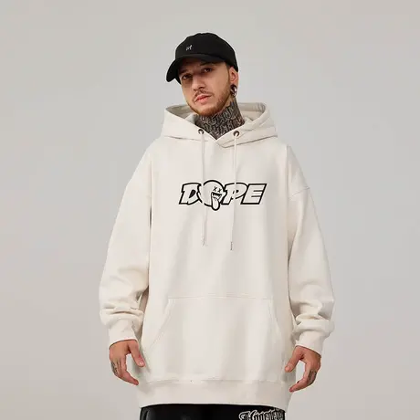 美式复古字母嘻哈大码卫衣男装纯棉重磅高街胖子外套加绒春秋冬季商品大图