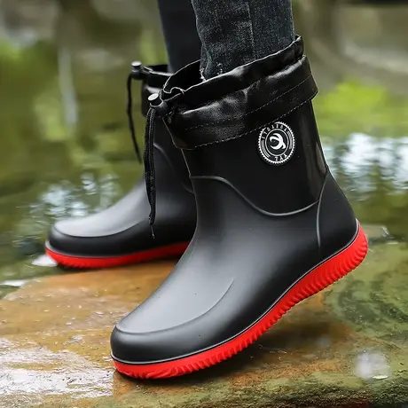 雨鞋男款外卖骑手钓鱼防水防滑胶鞋2023新款雨靴春季劳保厨师水鞋商品大图