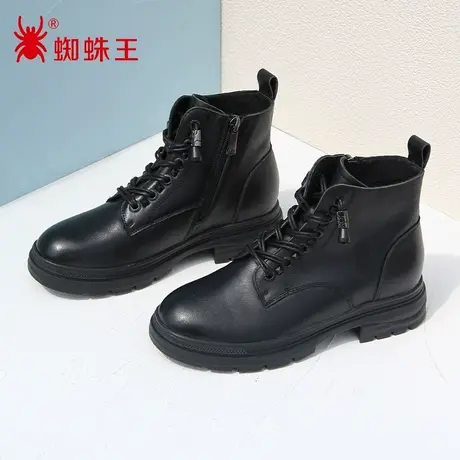 蜘蛛王断码清仓正品马丁靴女真皮2022秋商场新款短靴子女单里软底图片