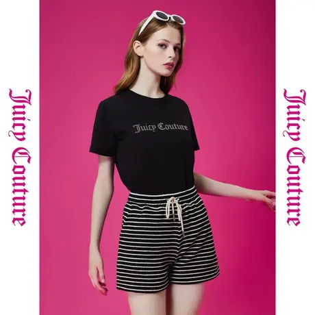 Juicy Couture橘滋初秋季女装新款式条纹针织女休闲短裤图片