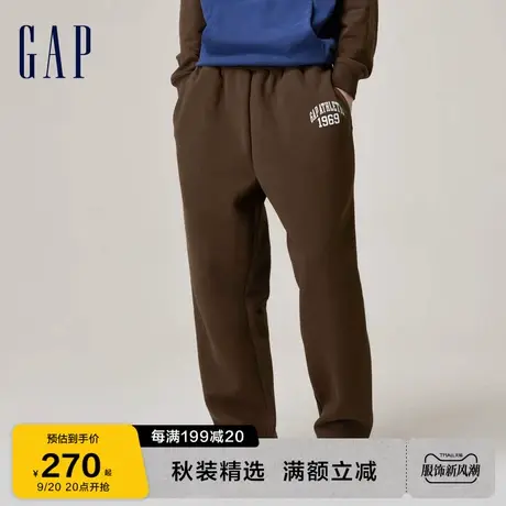 GapGap男女装秋季2023新款LOGO碳素软磨抓绒卫裤762424千禧卫裤图片