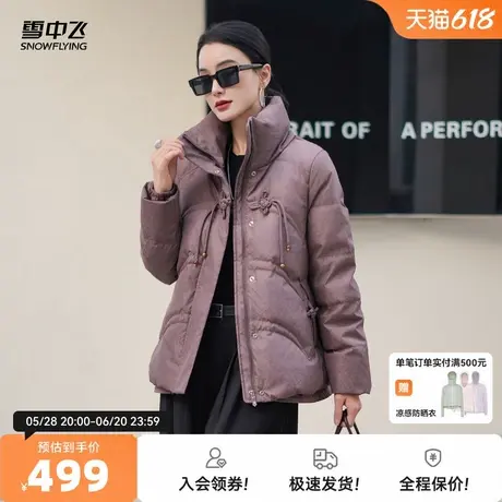 雪中飞2025秋新款女士短款大立领羽绒服国风时尚百搭户外保暖洋气图片