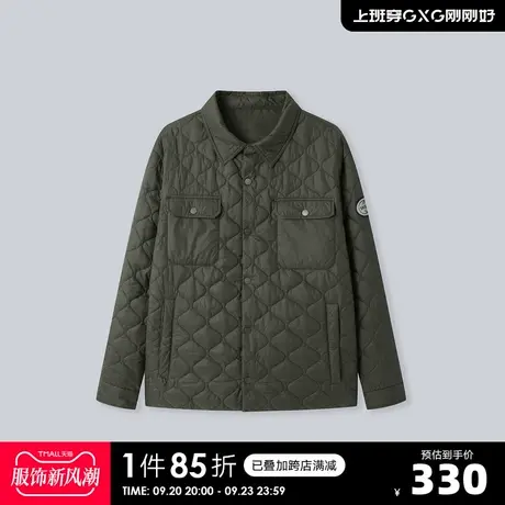 YATLAS亚锐男装2020冬季商场同款深绿色休闲短款棉服男潮图片