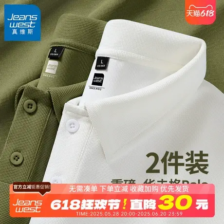 GV真维斯美式polo衫男夏季男士华夫格短袖t恤男款宽松休闲衬衫B图片