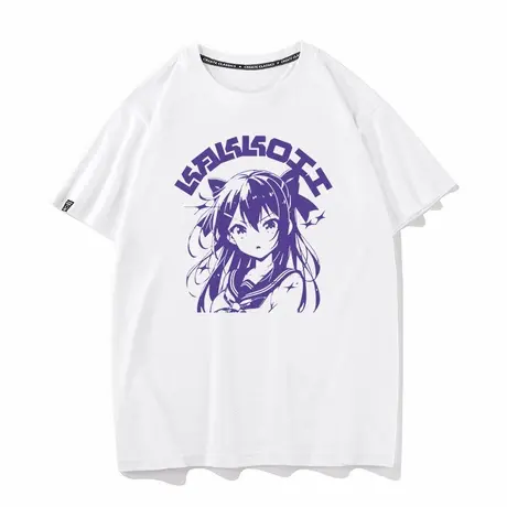 日系女孩生气KAKKOII纯棉夏季短袖T恤男女cos服情侣装衣服半袖商品大图