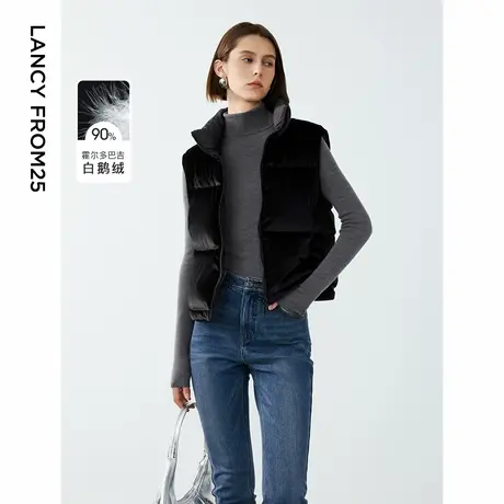 朗姿霍尔多巴吉白鹅绒高级感立领加厚羽绒马甲外套2024年冬季新款图片