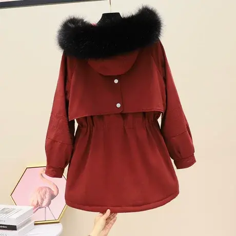 工装派克棉服女2023新款冬加绒厚外套宽松bf小棉袄潮ins港风棉衣商品大图