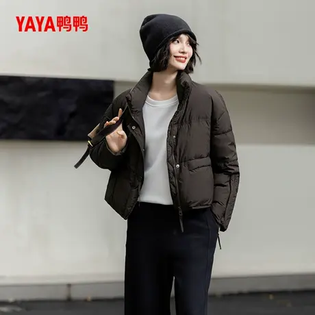 YAYA鸭鸭2025冬季新款时尚加厚气质百搭休闲简约短款羽绒服外套图片