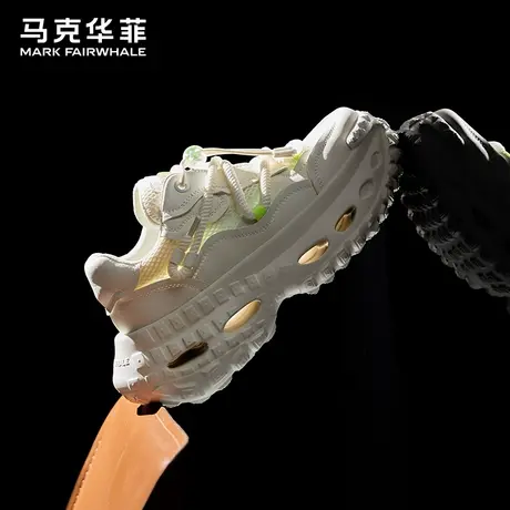 马克华菲老爹鞋男鞋2025新款夏季透气轮胎厚底增高网面运动休闲鞋商品大图