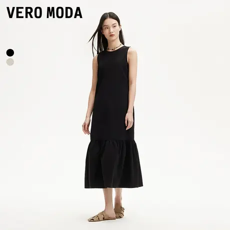 5.28上新Vero Moda连衣裙2025夏季新款后背镂空纯色拼接无袖长裙图片
