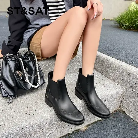 星期六雨靴女款防水防滑2025新款秋季雨鞋网红ins百搭英伦风短靴商品大图