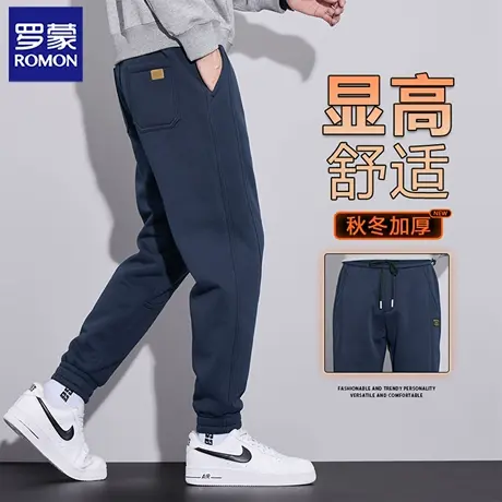 罗蒙秋冬运动裤男士2025新款秋季爸爸束脚卫裤加绒休闲长裤子N1Z商品大图