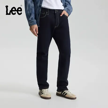 【张凌赫代言】Lee25冬新726直筒不易褪色深蓝色磨毛男牛仔裤保暖商品大图