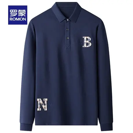 【官方正品】罗蒙长袖t恤男士春季新款中青年休闲潮流百搭POLO衫图片