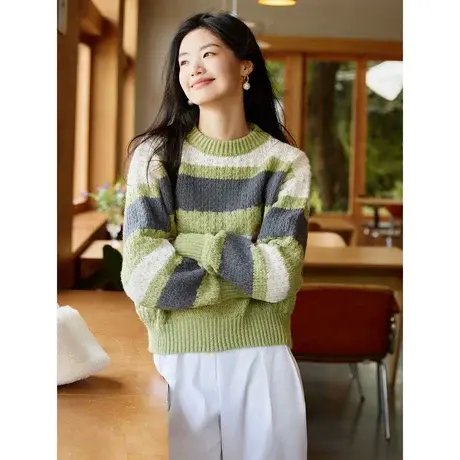 时尚气质套头毛衣2023年秋季新款淑女温柔宽松显瘦通勤百搭上衣商品大图