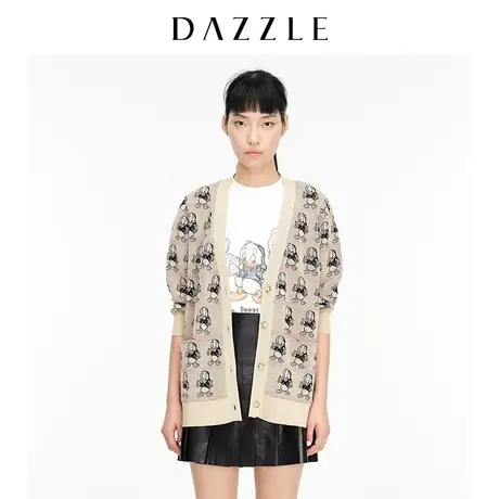 DAZZLE地素奥莱 迪士尼唐老鸭联名针织开衫外套2D1E5271L商品大图