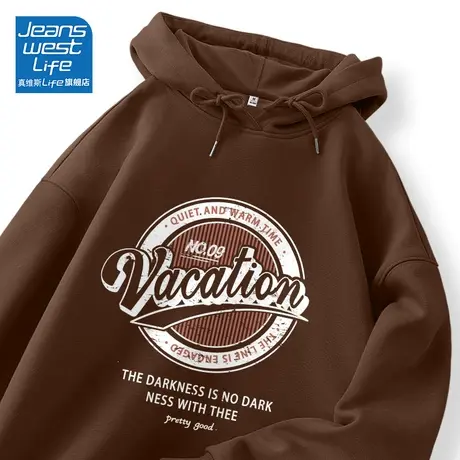 真维斯LIFE连帽卫衣女款2023新款爆款美式复古慵懒风外套oversize图片