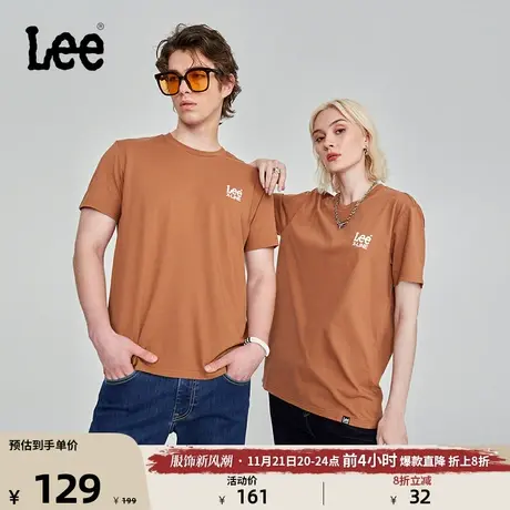 Lee23秋冬新品标准版logo印花圆领男女同款短袖T恤LUT0053984LE图片