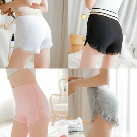 安全裤女防走光不卷边可外穿夏季薄款打底短裤蕾丝保险短裤商品大图