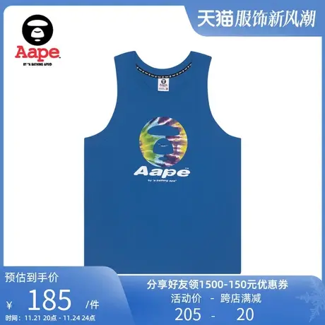 Aape男装春夏字母彩色扎染图案猿颜印花无袖运动背心0722XXG商品大图