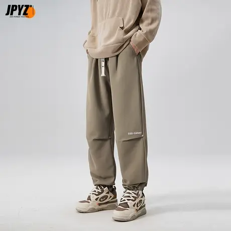 男生休闲长裤束脚裤宽松抽绳痞帅大学生秋冬季2023新款美式潮牌裤商品大图