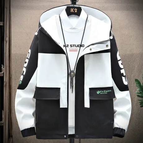 男士外套2023春秋季新款潮流百搭帅气工装夹克男装春装潮牌上衣服商品大图