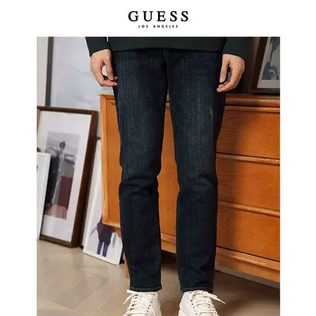 【38上新季】GUESS男士时尚宽松学院风舒适直筒牛仔裤商品大图