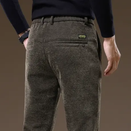 冬季男装修身直筒休闲裤子2024年新款防风抗寒商务正装西裤秋冬款商品大图