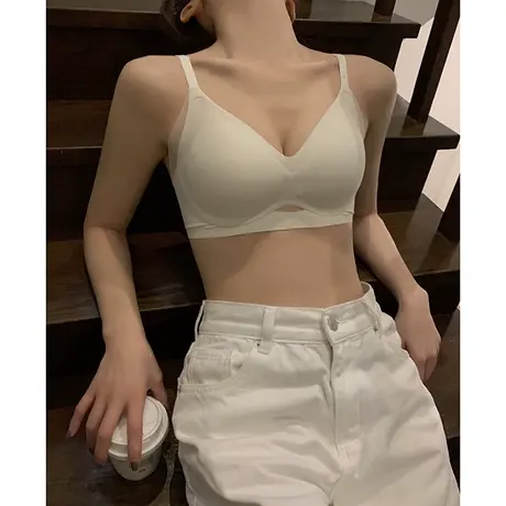 无痕内衣女无钢圈舒适凉感果冻亲肤胸罩薄款显胸小防下垂女士文胸图片